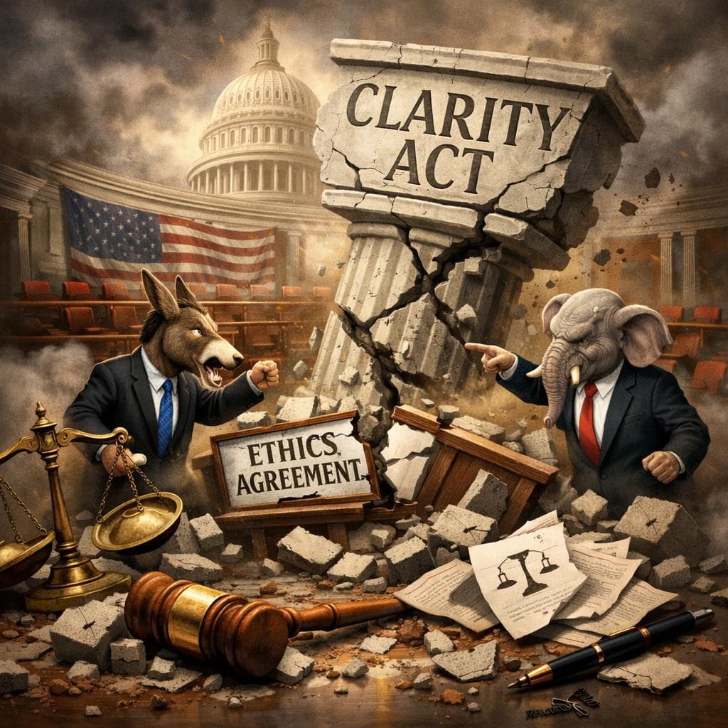 مانع جدید برای قانون Clarity: توافقات اخلاقی در سنا فروپاشید